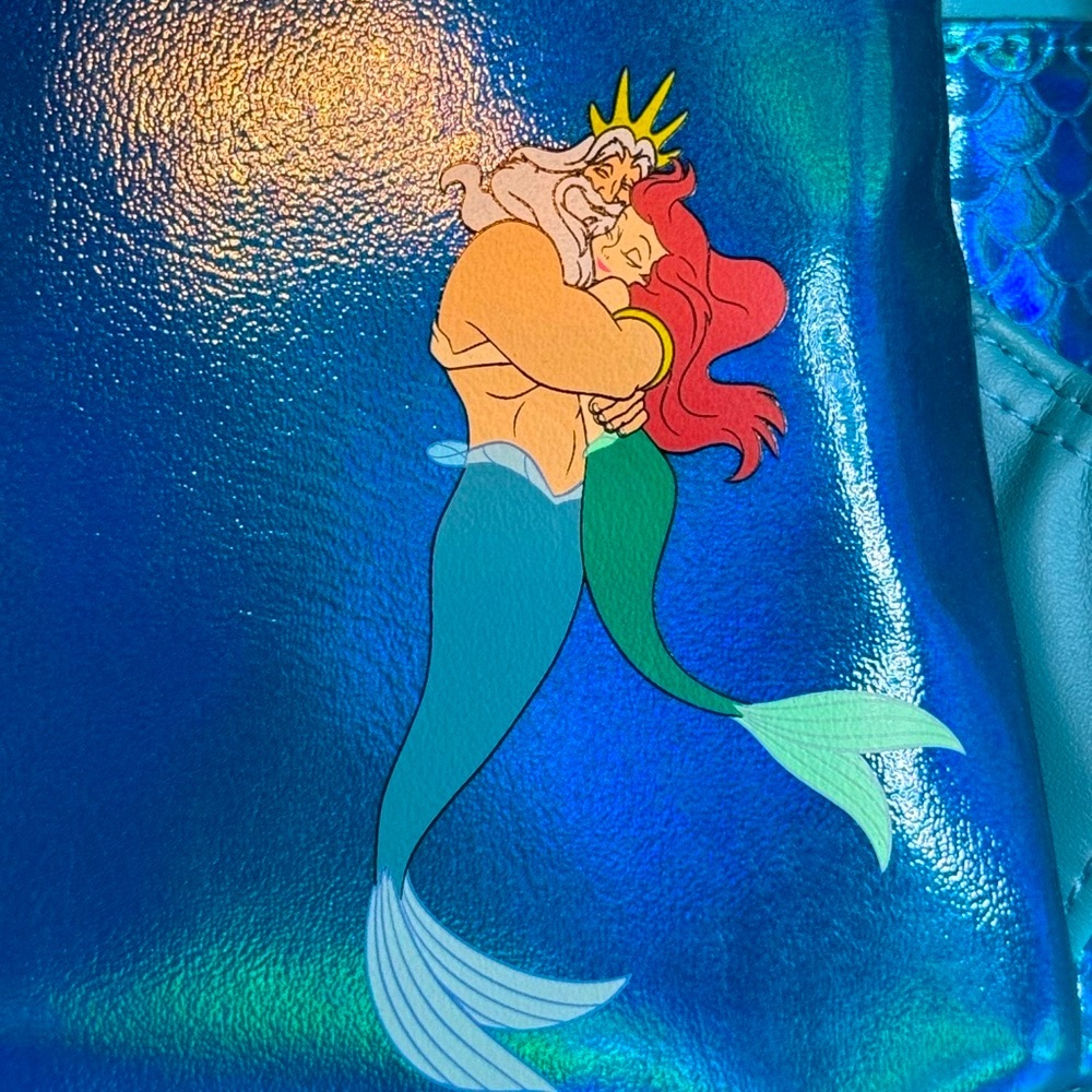 Loungefly x Disney The Little Mermaid King Triton Sequin Backpack - Picture 6 of 9